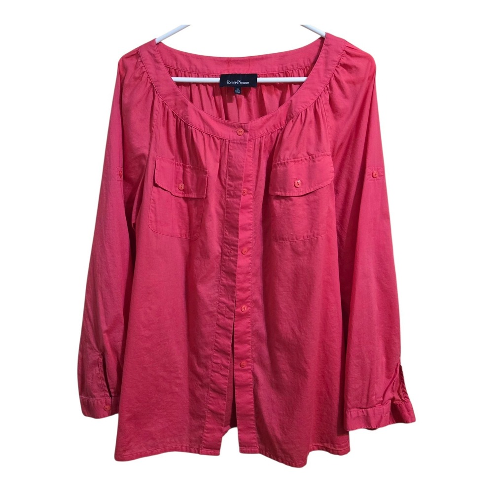Evan Picone Women's Long Sleeve  Blouse Size Extra Large Career Casual